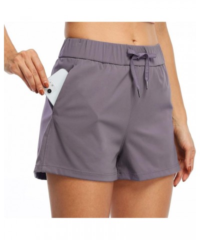 $12.47 Women's Shorts Hiking Athletic Shorts Yoga Lounge Active Workout Running Shorts Comfy Casual with Pockets 2.5 Grayish ...
