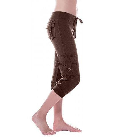 $5.79 Capri Pants for Women Summer 2024 Capri Leggings with Pockets High Wasit Stretch Casual Capris Womens Capri Joggers 01 ...