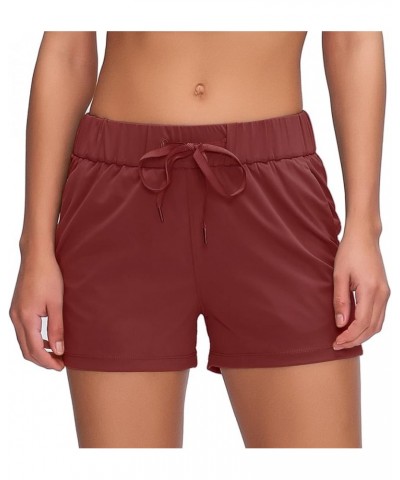 $12.47 Women's Shorts Hiking Athletic Shorts Yoga Lounge Active Workout Running Shorts Comfy Casual with Pockets 2.5 Claret A...